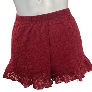 Lace burgundy shorts from Express